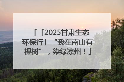 「2025甘肃生态环保行」“我在南山有棵树”，染绿凉州！
