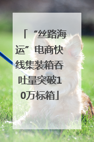 “丝路海运”电商快线集装箱吞吐量突破10万标箱