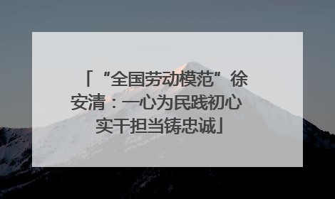 “全国劳动模范”徐安清：一心为民践初心 实干担当铸忠诚