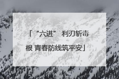 “六进” 利刃斩毒根 青春防线筑平安