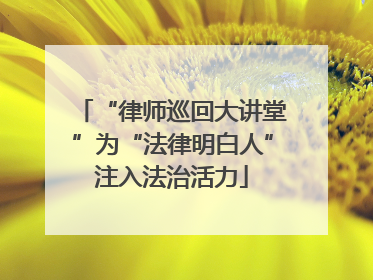 “律师巡回大讲堂”为“法律明白人”注入法治活力