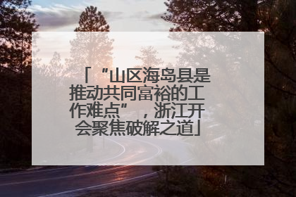 “山区海岛县是推动共同富裕的工作难点”，浙江开会聚焦破解之道