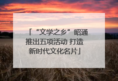 “文学之乡”昭通推出五项活动 打造新时代文化名片