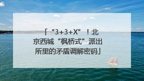 “3+3+X”！北京西城“枫桥式”派出所里的矛盾调解密码
