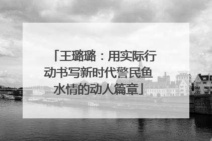 王璐璐：用实际行动书写新时代警民鱼水情的动人篇章