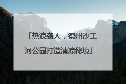 热浪袭人，德州沙王河公园打造清凉秘境