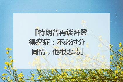特朗普再谈拜登得癌症：不必过分同情，他很恶毒