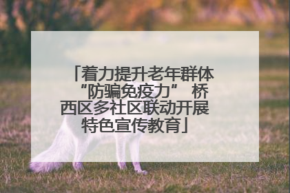 着力提升老年群体“防骗免疫力” 桥西区多社区联动开展特色宣传教育