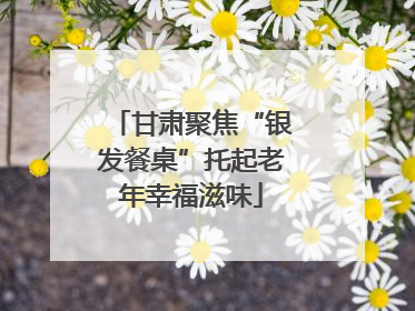 甘肃聚焦“银发餐桌”托起老年幸福滋味