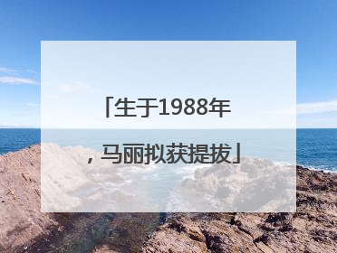 生于1988年，马丽拟获提拔