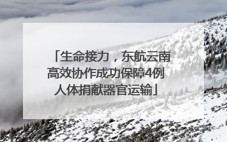 生命接力，东航云南高效协作成功保障4例人体捐献器官运输