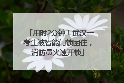 用时2分钟！武汉一考生被智能门锁困住，消防员火速开锁