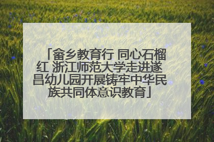 畲乡教育行 同心石榴红 浙江师范大学走进遂昌幼儿园开展铸牢中华民族共同体意识教育