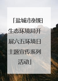 盐城市射阳生态环境局开展六五环境日主题宣传系列活动