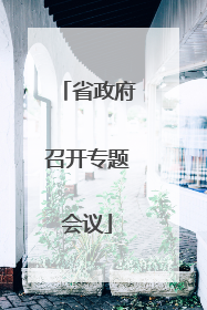 省政府召开专题会议