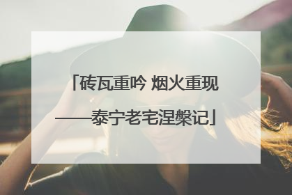 砖瓦重吟 烟火重现——泰宁老宅涅槃记