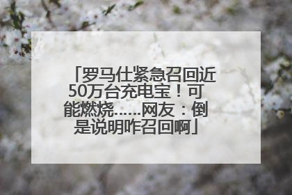 罗马仕紧急召回近50万台充电宝！可能燃烧……网友：倒是说明咋召回啊