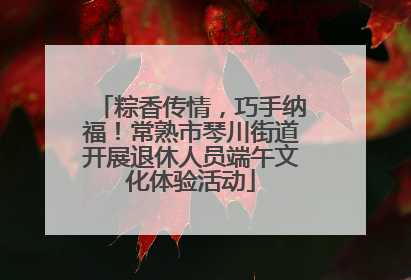 粽香传情，巧手纳福！常熟市琴川街道开展退休人员端午文化体验活动