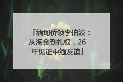 缅甸侨领李伯波：从淘金到扎根，26年见证中缅友谊