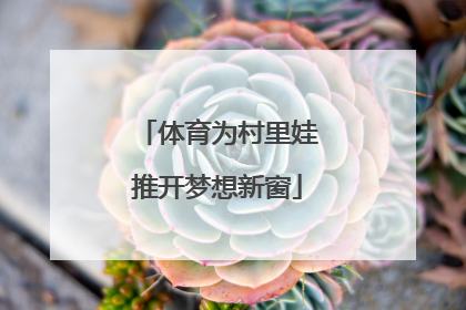 体育为村里娃推开梦想新窗