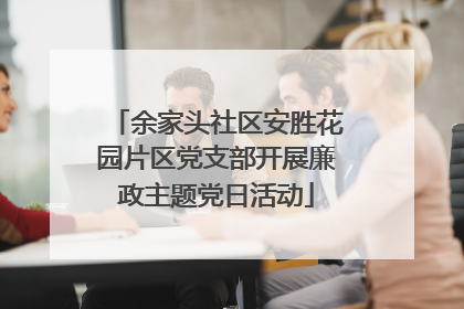 余家头社区安胜花园片区党支部开展廉政主题党日活动