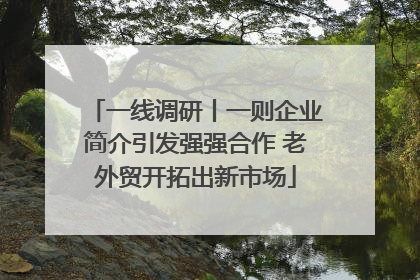 一线调研丨一则企业简介引发强强合作 老外贸开拓出新市场