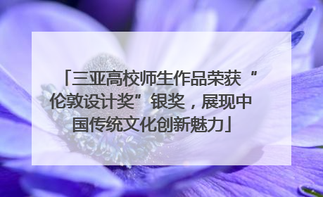 三亚高校师生作品荣获“伦敦设计奖”银奖，展现中国传统文化创新魅力
