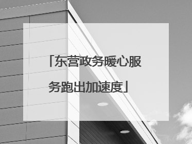东营政务暖心服务跑出加速度