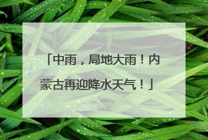 中雨，局地大雨！内蒙古再迎降水天气！
