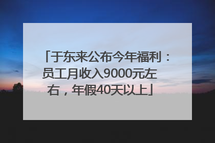 于东来公布今年福利：员工月收入9000元左右，年假40天以上
