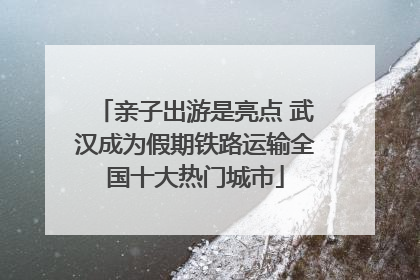 亲子出游是亮点 武汉成为假期铁路运输全国十大热门城市