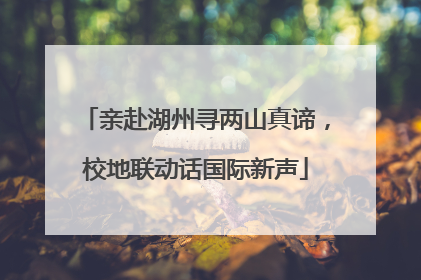 亲赴湖州寻两山真谛，校地联动话国际新声