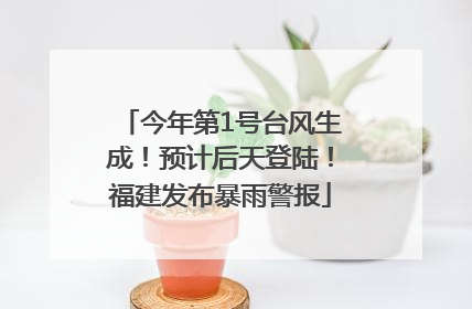 今年第1号台风生成！预计后天登陆！福建发布暴雨警报