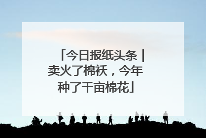 今日报纸头条｜卖火了棉袄，今年种了千亩棉花