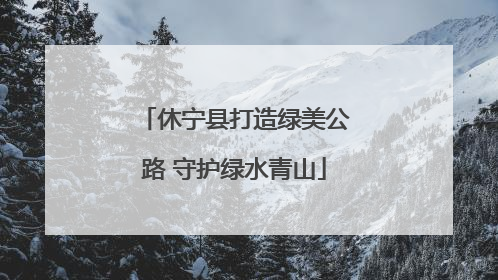 休宁县打造绿美公路 守护绿水青山
