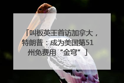 叫板英王首访加拿大，特朗普：成为美国第51州免费用“金穹”