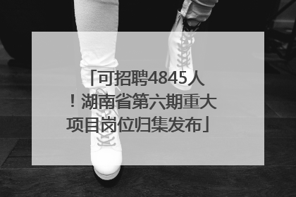 可招聘4845人！湖南省第六期重大项目岗位归集发布