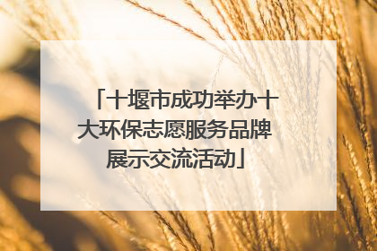 十堰市成功举办十大环保志愿服务品牌展示交流活动