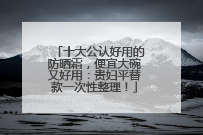 十大公认好用的防晒霜，便宜大碗又好用：贵妇平替款一次性整理！
