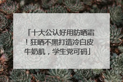 十大公认好用防晒霜！狂晒不黑打造冷白皮牛奶肌，学生党可码