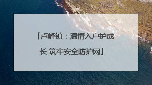 卢峰镇：温情入户护成长 筑牢安全防护网