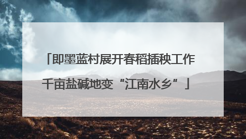即墨蓝村展开春稻插秧工作 千亩盐碱地变“江南水乡”