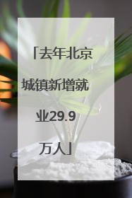 去年北京城镇新增就业29.9万人