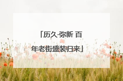 历久·弥新 百年老街盛装归来