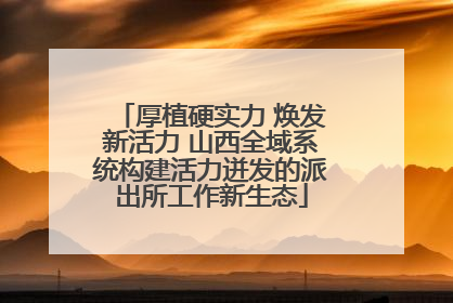 厚植硬实力 焕发新活力 山西全域系统构建活力迸发的派出所工作新生态