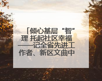 倾心基层“智”理 托起社区幸福——记全省先进工作者、新区文曲中心社区党委书记董世弘