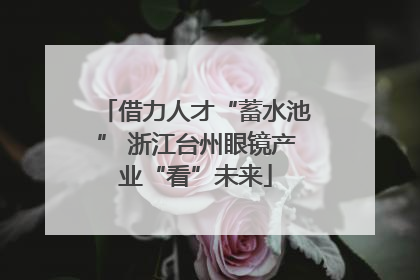 借力人才“蓄水池” 浙江台州眼镜产业“看”未来