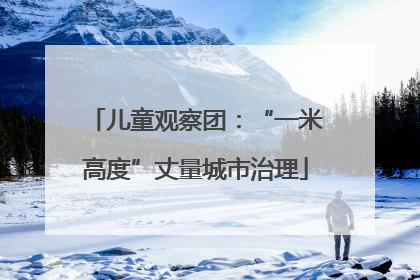 儿童观察团：“一米高度”丈量城市治理