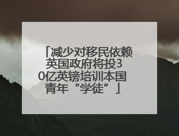 减少对移民依赖 英国政府将投30亿英镑培训本国青年“学徒”