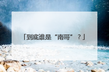 到底谁是“南哥”？